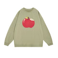 Trendy Apple Fun Print Sweatshirt