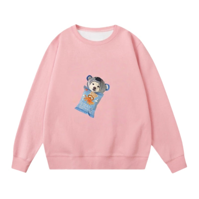Pink Oversized Sweatshirt With Unique Print