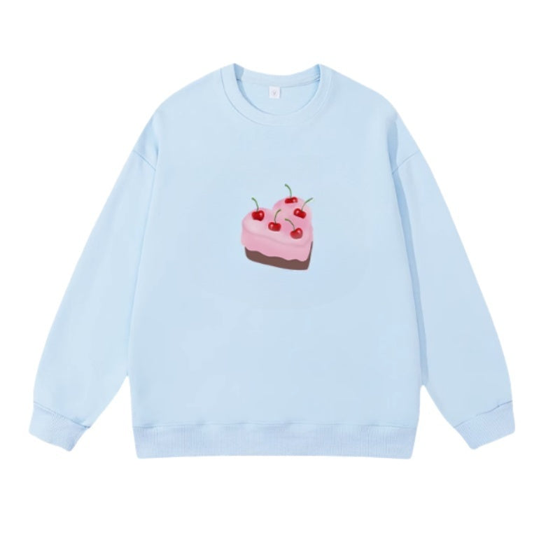 Playful Cartoon Cake Crew Sweatshirt