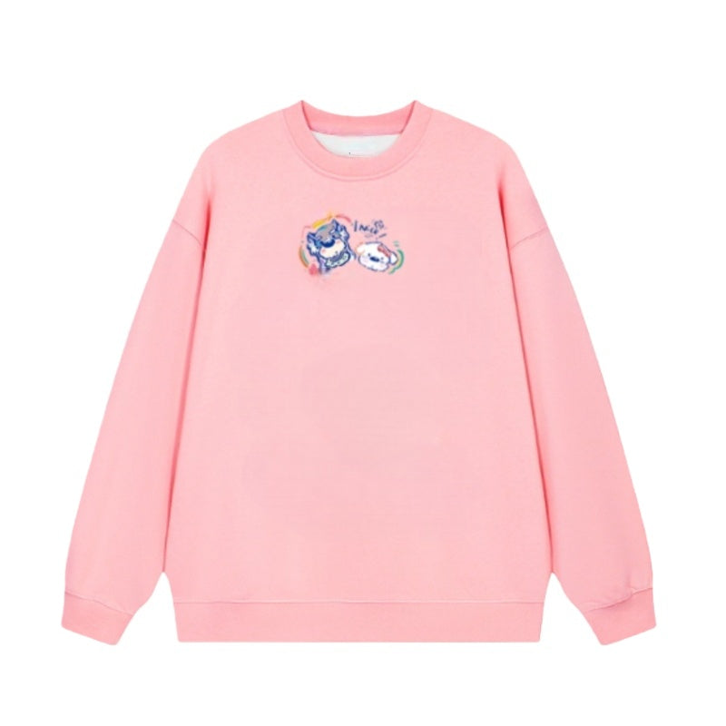 Trendy Pink Cartoon Animal Hoodie