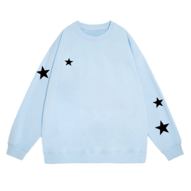 Casual Blue Star Pullover Sweater