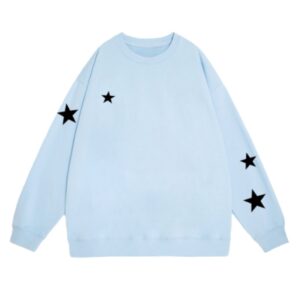 Casual Blue Star Pullover Sweater