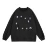 Snowflake Print Black T-Shirt