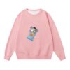 Pink Oversized Sweatshirt With Unique Print